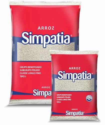 embalagem de arroz Simpatia Favarin 5kg e 1kg