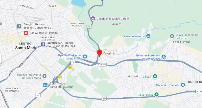 mapa de localização empresa Favarin