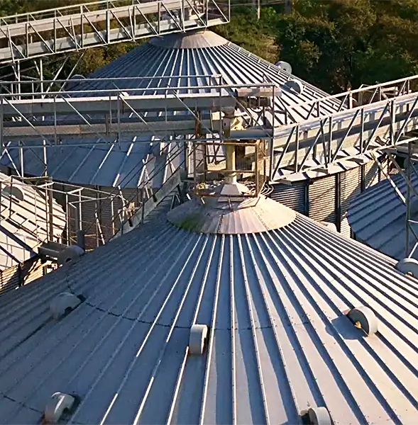 Silos de armazenamento de arroz da empresa Favarin