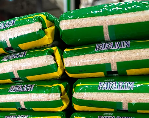 Embalagem do arroz Favarin verde
